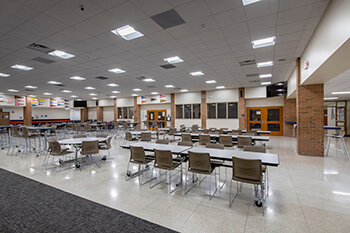 Completed view of a Havel lighting retrofit project at a school facility