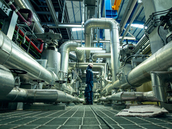 View of a large commercial HVAC system at a client facility